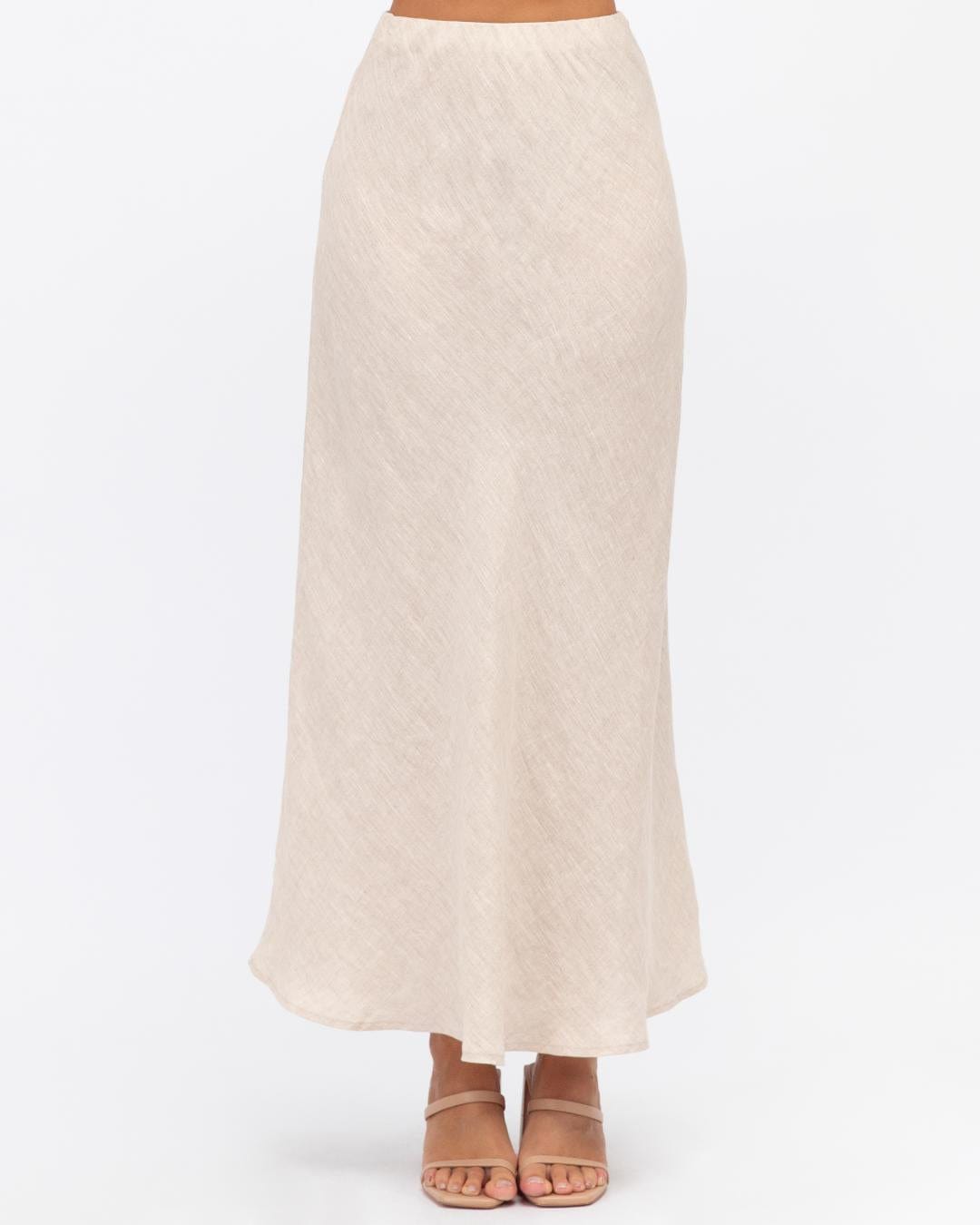 White Closet linen skirt Bias Cut Linen Skirt