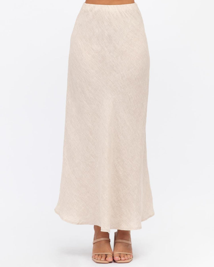 White Closet linen skirt Bias Cut Linen Skirt